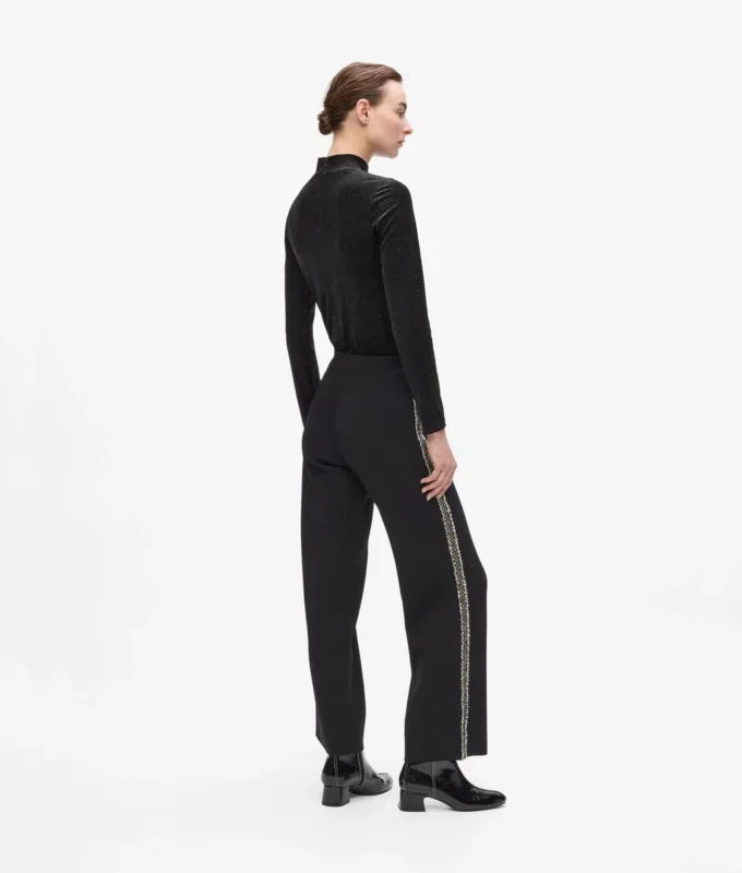 Bouclé detailní pletené kalhoty Bouclé detailní pletené kalhoty