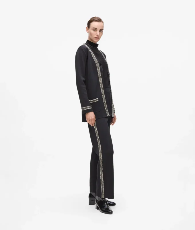 Bouclé detailní pletené kalhoty Bouclé detailní pletené kalhoty