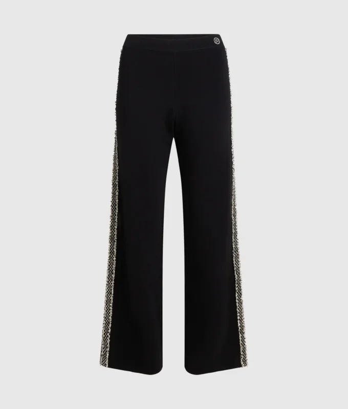 Bouclé detailní pletené kalhoty Bouclé detailní pletené kalhoty