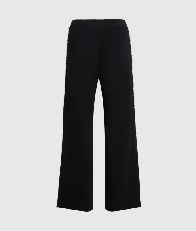 Bouclé detailní pletené kalhoty Bouclé detailní pletené kalhoty