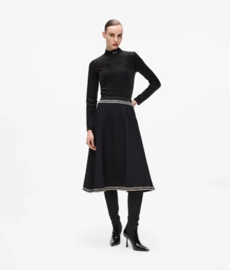 Bouclé detailní pletená sukně