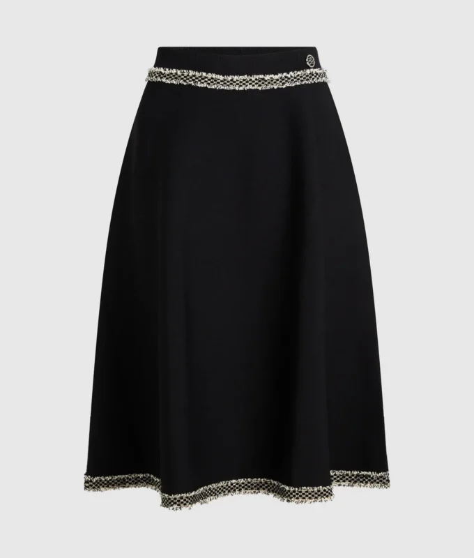 Bouclé detailní pletená sukně Bouclé detailní pletená sukně
