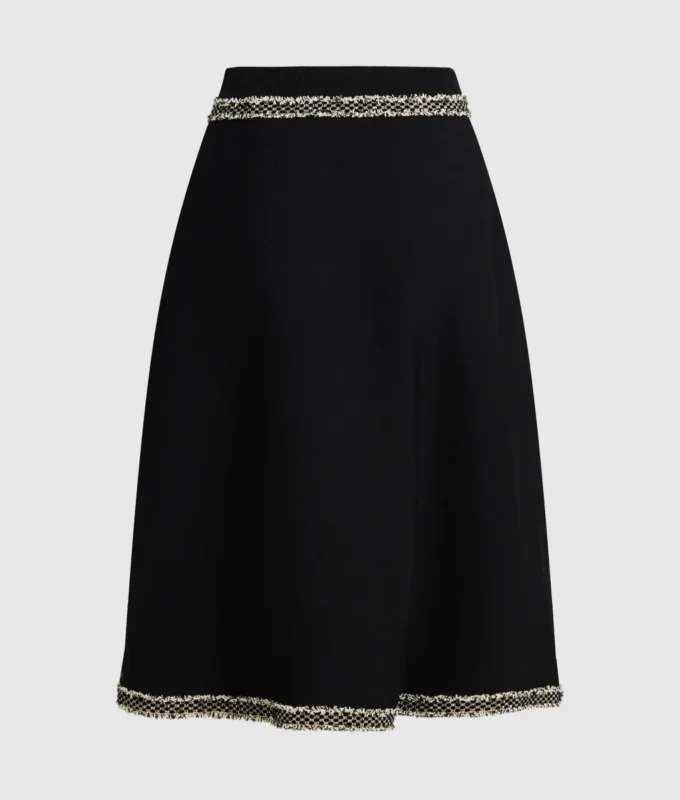Bouclé detailní pletená sukně Bouclé detailní pletená sukně