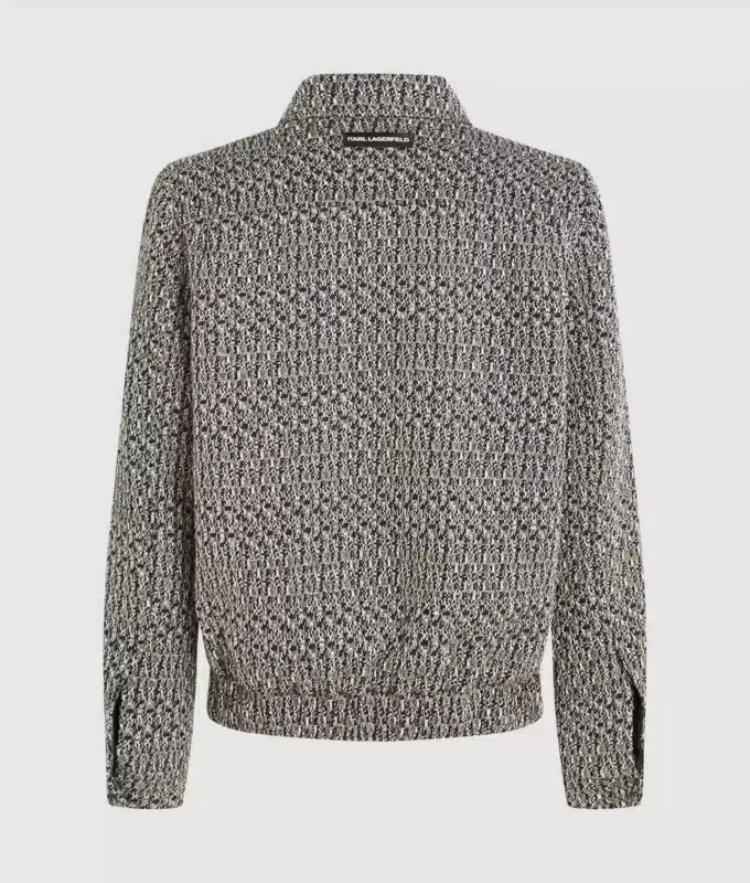 Bouclé tvídová bunda na zip Bouclé tvídová bunda na zip