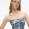Bustier z potahované džínoviny