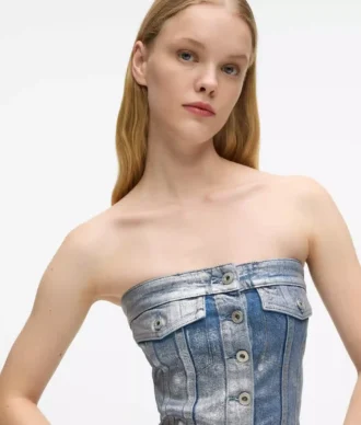 Bustier z potahované džínoviny