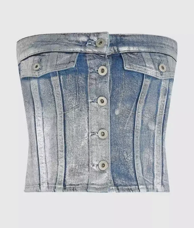 Bustier z potahované džínoviny