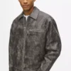 Džínová bunda z umělé kůže