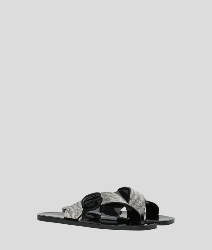 IKON NFT JELLY RHINESTONE SANDALS