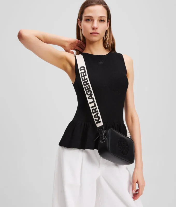 K/CIRCLE PERFORATED CROSSBODY BAG K/CIRCLE PERFORATED CROSSBODY BAG