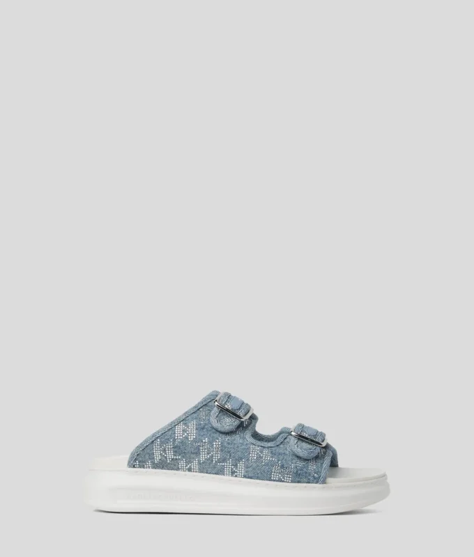 KAPRI DENIM RHINESTONE SANDALS