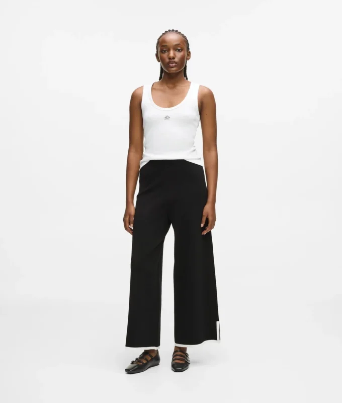 Kontrastní culottes s lemováním