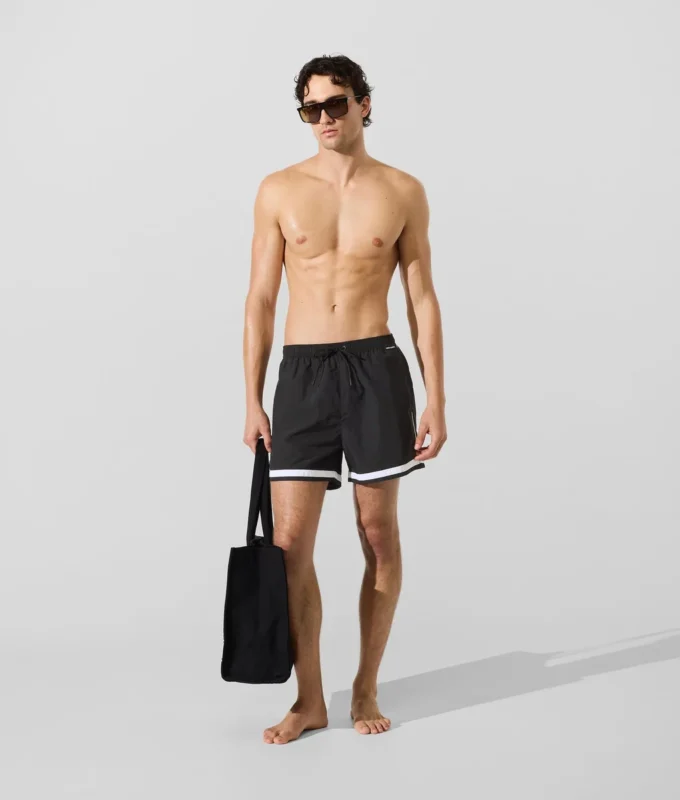 Kontrastní lemované boardshorts Kontrastní lemované boardshorts
