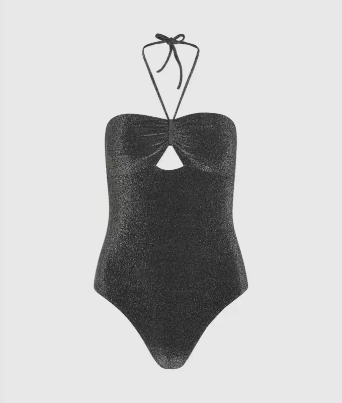 Kovové plavky s halter výstřihem