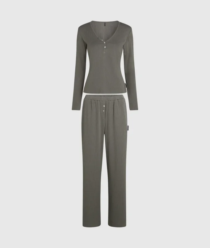 LOGO RIBBED PAJAMA SET LOGO RIBBED PAJAMA SET