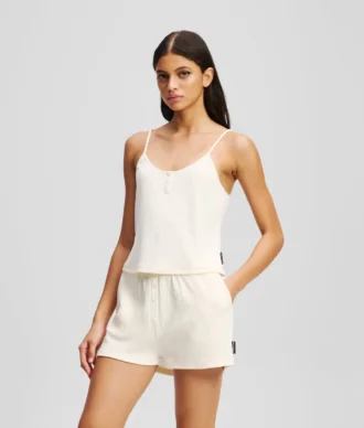 LOGO RIBBED SHORT PAJAMA SET