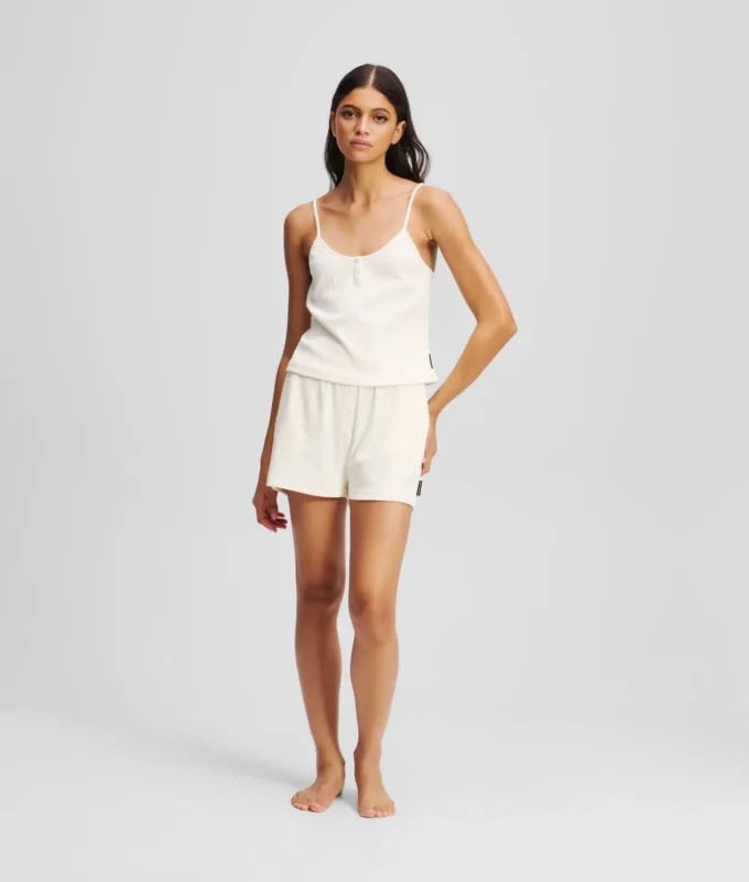 LOGO RIBBED SHORT PAJAMA SET LOGO RIBBED SHORT PAJAMA SET