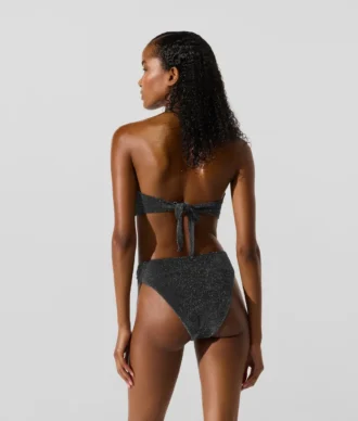 Metalická bandeau bikiny
