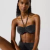 Metalická bandeau bikiny