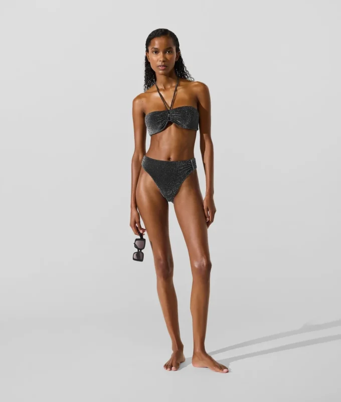 Metalická bandeau bikiny