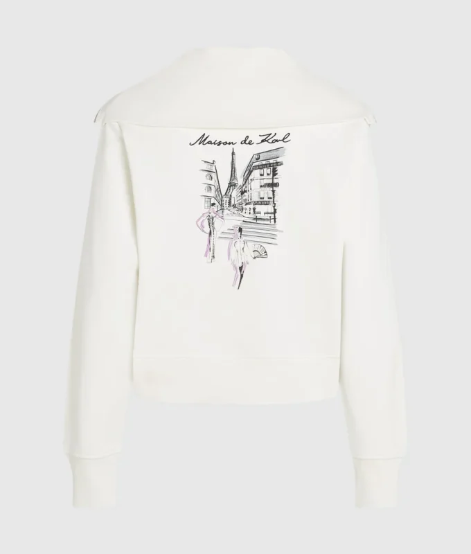 Mikina s polozipem Paris Sketch