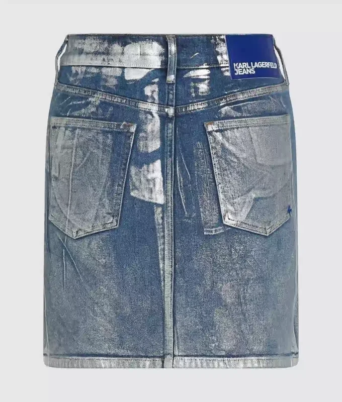 Mini sukně z potahované džínoviny