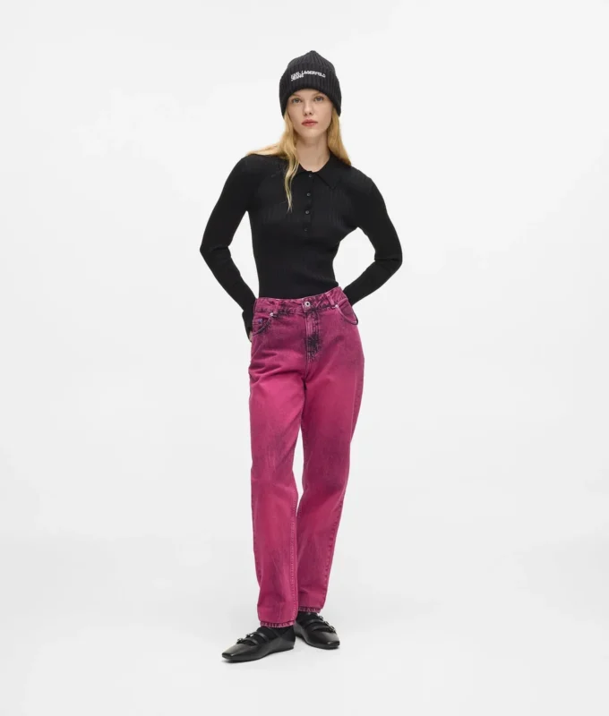 Mom jeans se sprejovým efektem Mom jeans se sprejovým efektem