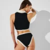 MONOCHROMATICKÉ BIKINOVÉ KALHOTKY S VYSOKÝM PASEM