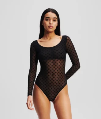 MONOGRAMOVÝ DLOUHÝ RUKÁVOVÝ MESHOVÝ BODYSUIT