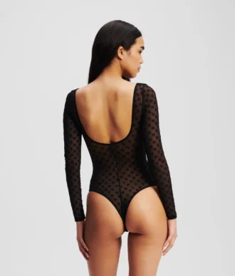 MONOGRAMOVÝ DLOUHÝ RUKÁVOVÝ MESHOVÝ BODYSUIT