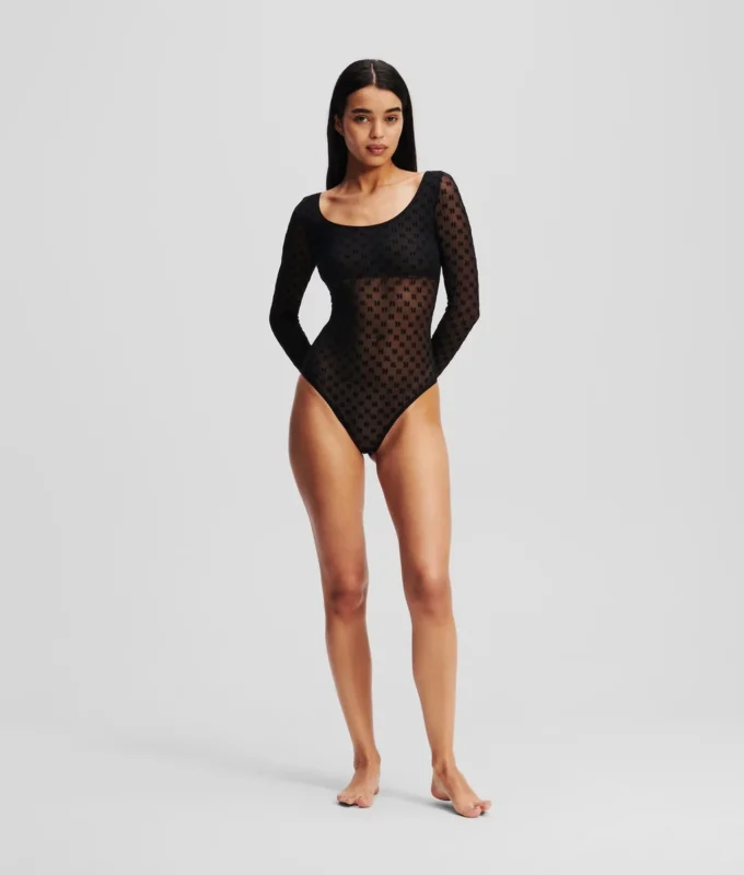 MONOGRAMOVÝ DLOUHÝ RUKÁVOVÝ MESHOVÝ BODYSUIT MONOGRAMOVÝ DLOUHÝ RUKÁVOVÝ MESHOVÝ BODYSUIT