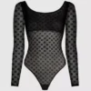 MONOGRAMOVÝ DLOUHÝ RUKÁVOVÝ MESHOVÝ BODYSUIT MONOGRAMOVÝ DLOUHÝ RUKÁVOVÝ MESHOVÝ BODYSUIT