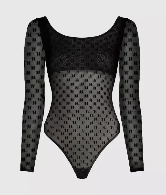 MONOGRAMOVÝ DLOUHÝ RUKÁVOVÝ MESHOVÝ BODYSUIT MONOGRAMOVÝ DLOUHÝ RUKÁVOVÝ MESHOVÝ BODYSUIT
