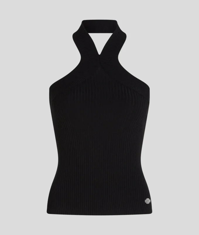 PLETENÝ TOP S VÝSTŘIHEM HALTER