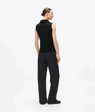 Polo tričko s detaily z bouclé