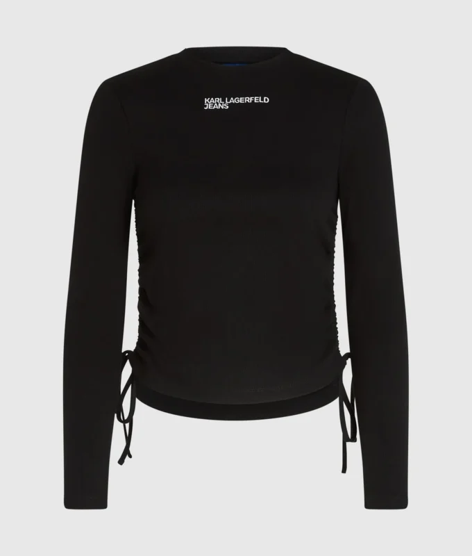 Rýhovaný top s řasením