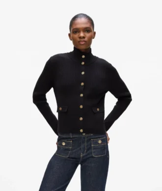 Rib-knit cardigan