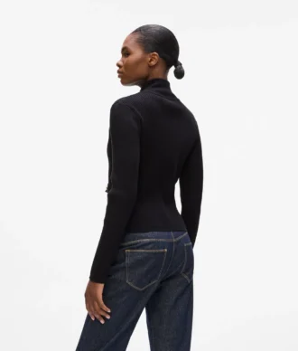 Rib-knit cardigan