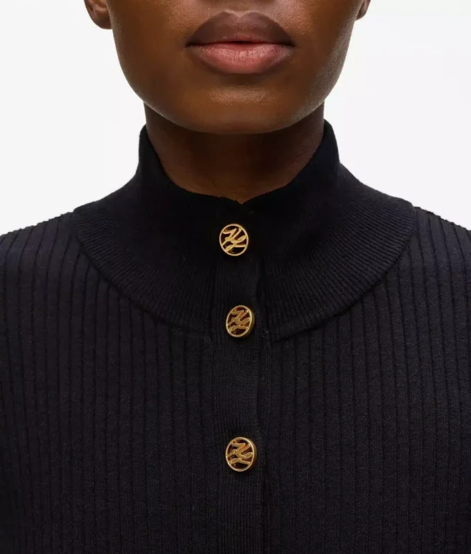 Rib-knit cardigan