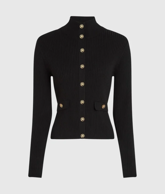 Rib-knit cardigan