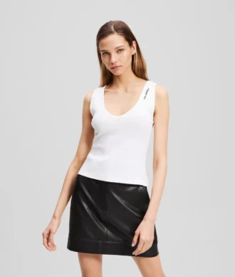 RIBBED V-NECK TANK TOP