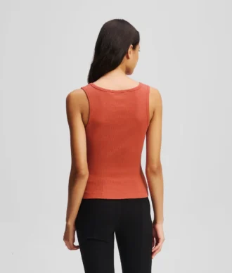 RIBBED V-NECK TANK TOP
