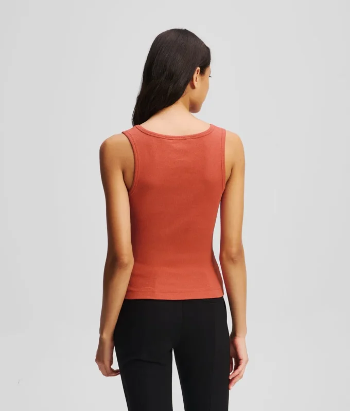 RIBBED V-NECK TANK TOP