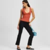 RIBBED V-NECK TANK TOP