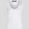 RIBBED V-NECK TANK TOP