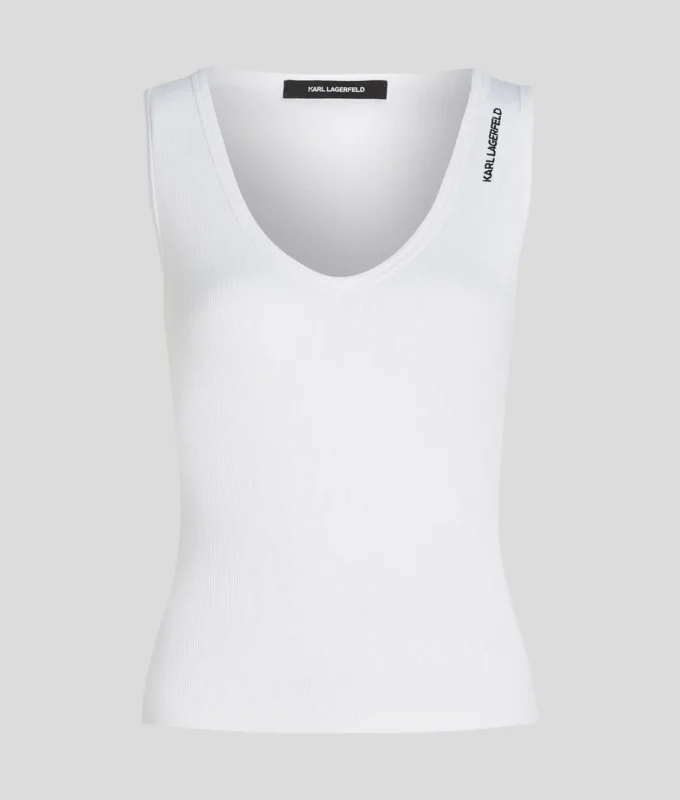 RIBBED V-NECK TANK TOP