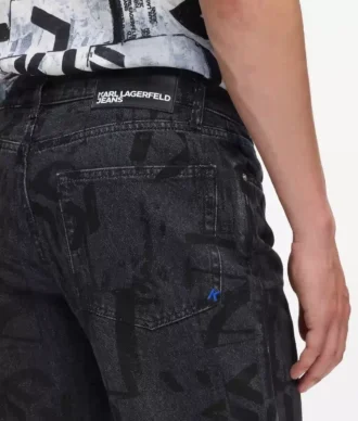 Rovné džíny s celoplošným monogramem