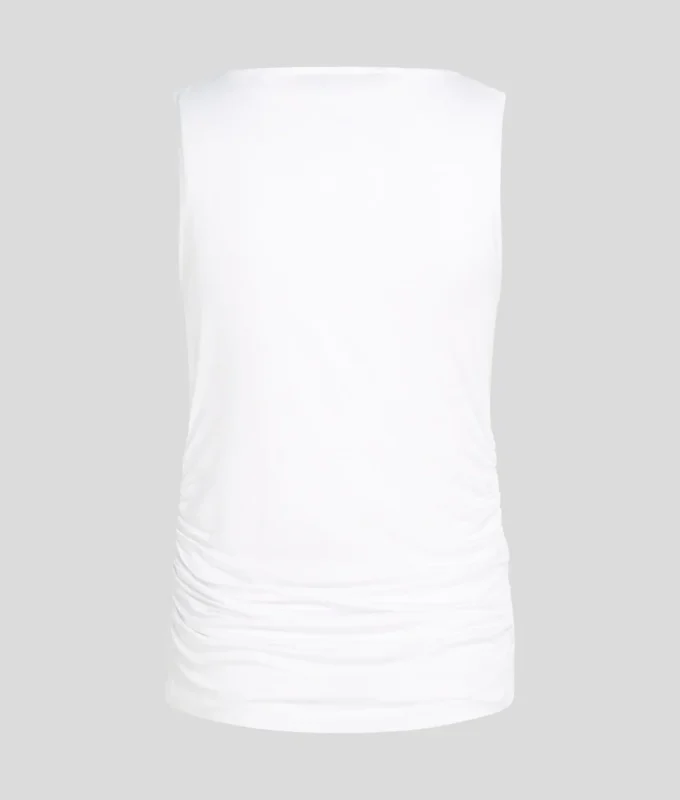 SIGNATURE BOAT NECK RUCHED TOP