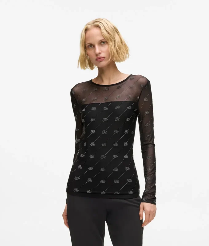Síťovaný top Rhinestone Autograph Síťovaný top Rhinestone Autograph