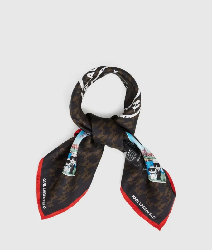 Šátek Ikon Monogram s cestovními razítky Šátek Ikon Monogram s cestovními razítky